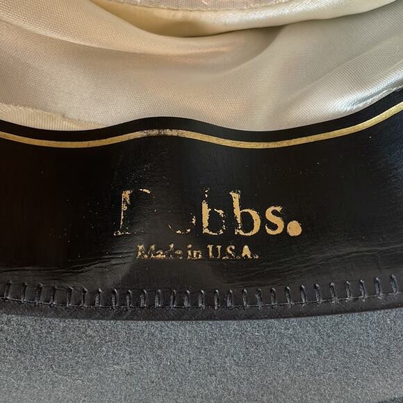 Vintage Dobbs Fifth Avenue Grey Wool Fedora Pork Pie Hat Black Band 7 1/4 - Picture 11 of 12